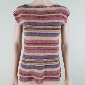 Ralph Lauren Boat Neck Striped Linen Blend Top M